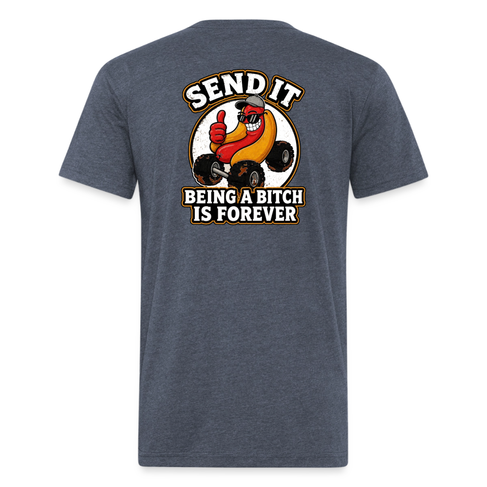 Fitted Cotton/Poly T-Shirt by Next Level - heather navy