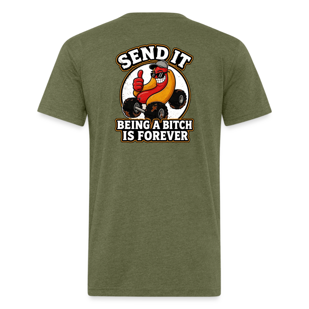 Fitted Cotton/Poly T-Shirt by Next Level - heather military green