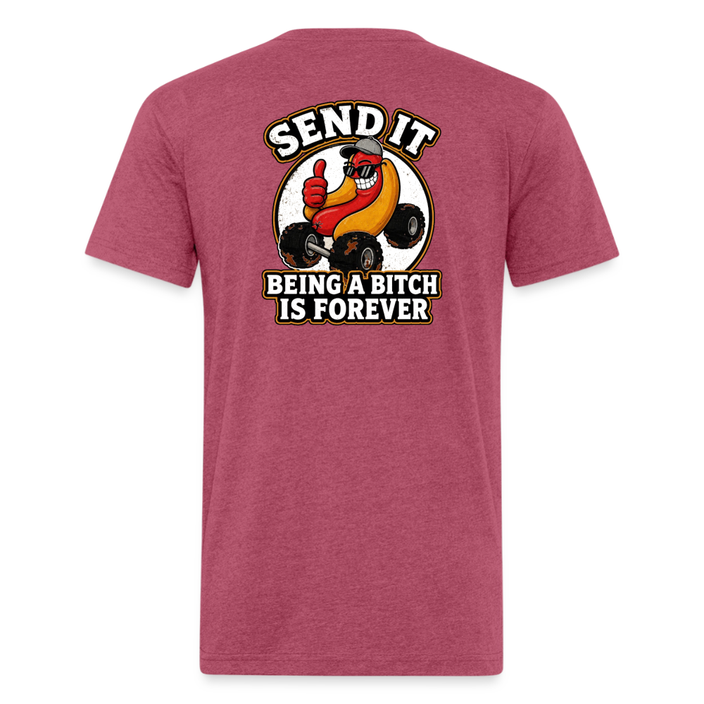 Fitted Cotton/Poly T-Shirt by Next Level - heather burgundy