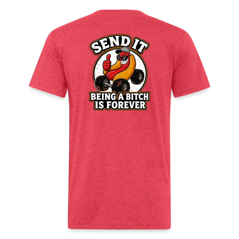 Fitted Cotton/Poly T-Shirt by Next Level - heather red