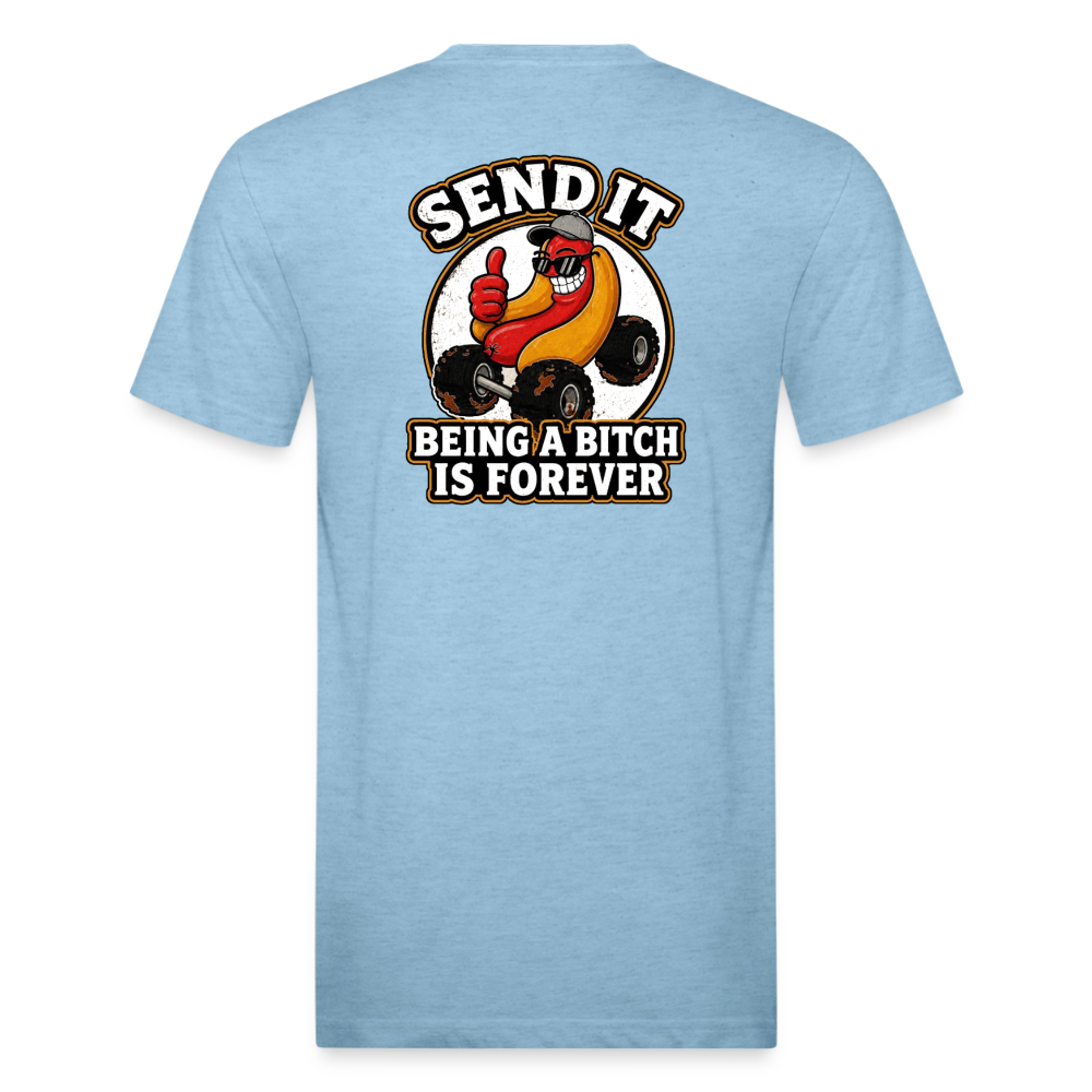 Fitted Cotton/Poly T-Shirt by Next Level - heather blue