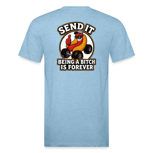 Fitted Cotton/Poly T-Shirt by Next Level - heather blue